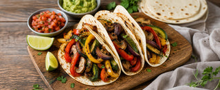 Fajitas con verduras a la parrilla
