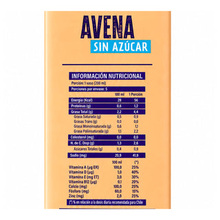 Avena Sin Azúcar 1L- 12U